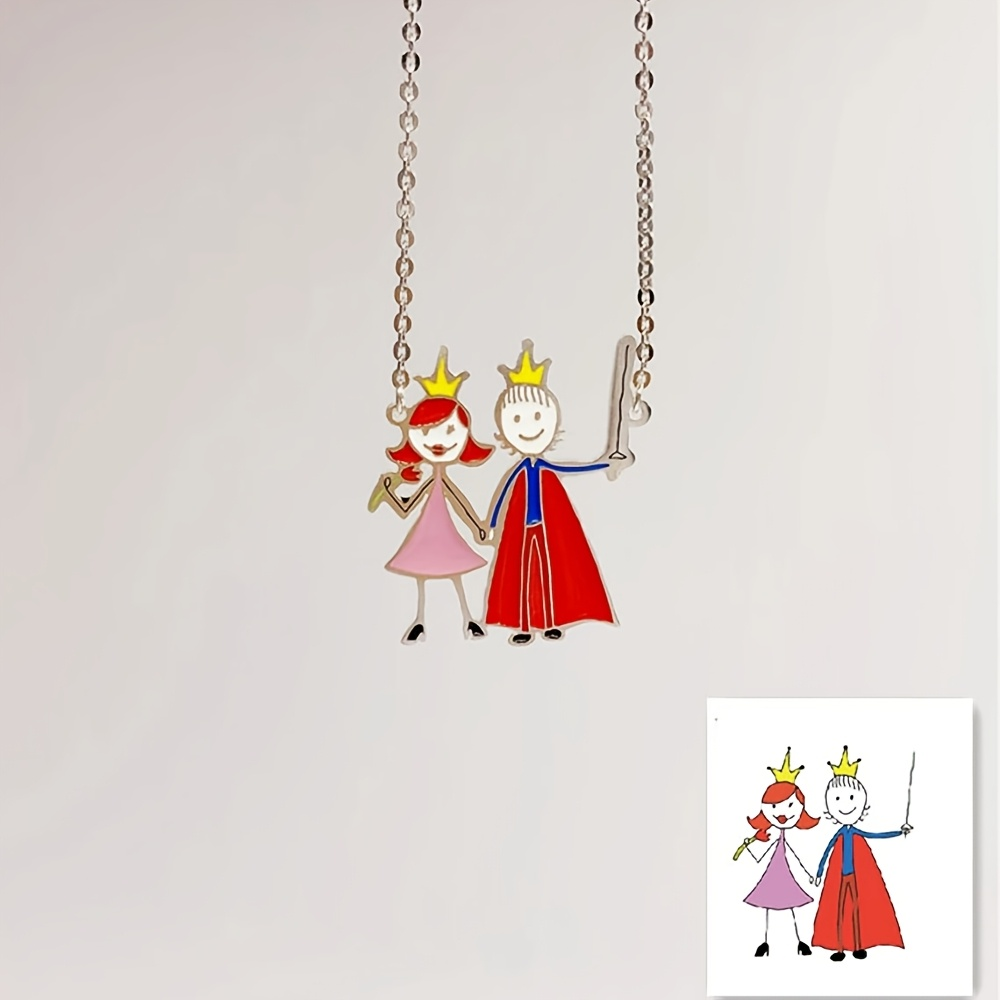 Name Necklace Custom - Naszyjnik z emaliowanym wisiorkiem na zamówienie,