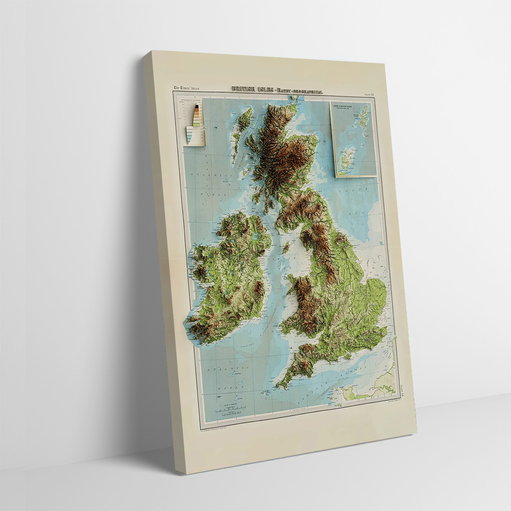 Mapa 3D z reliefem z 1922 roku – Custom Map Poster recenzja i cena